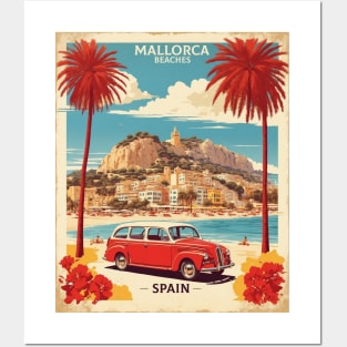 Mallorca Beaches Spain Travel Tourism Retro Vintage Posters and Art